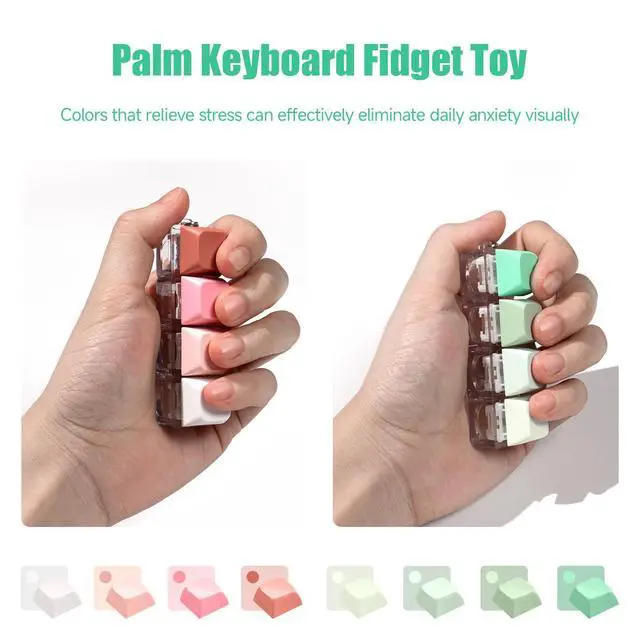 Alt view image 4 of 6 - Keyboard Fidget Toy - 2Pcs Fidget Keyboard Keychain Keyboard Clicker Fidget Toy Stress Relief Keyboard Fidget Clicker