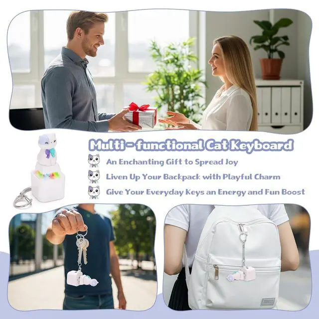 Alt view image 6 of 6 - Meowing Cat Keyboard Clicker Keychain for Adults