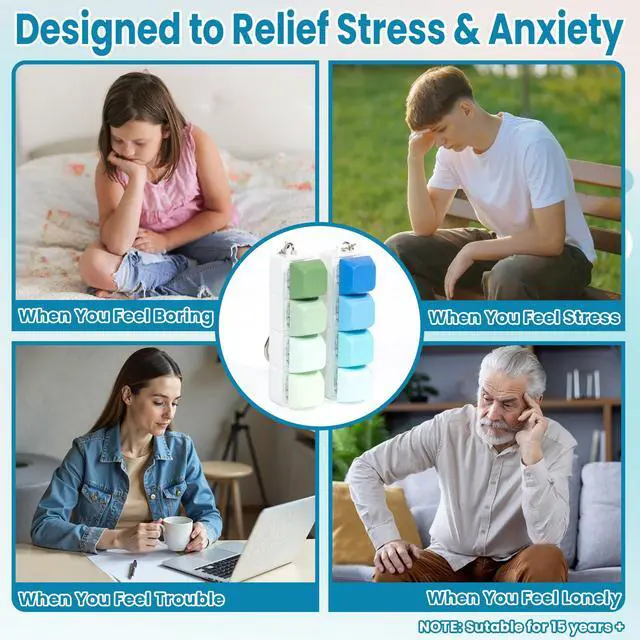Alt view image 2 of 6 - 2 Pack 4-Key Clicky Keyboard Fidget Toys for Adults & Teens Stress Relief
