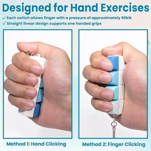 Alt view image 4 of 6 - 2 Pack 4-Key Clicky Keyboard Fidget Toys for Adults & Teens Stress Relief