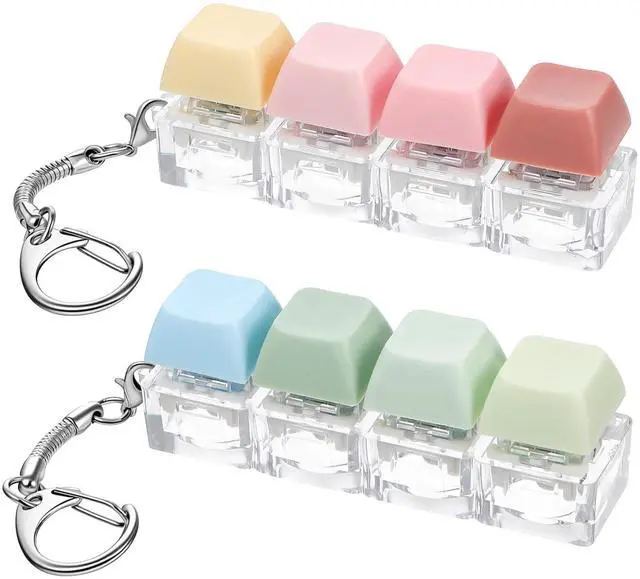 Main image of Keyboard Fidget Toy 2 Pcs Keyboard Fidget Keychain 4-in-1 Keyboards Decompression Button Finger Clicker Toys Sensory Fun Toys Button Stress Relief Fidgets Gifts to Relieve Stress for Adults
