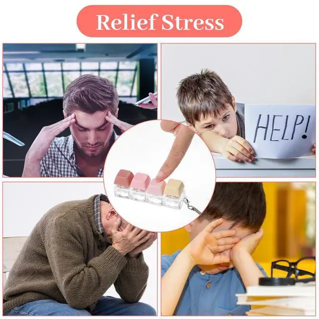 Alt view image 7 of 7 - Keyboard Fidget Toy 2 Pcs Keyboard Fidget Keychain 4-in-1 Keyboards Decompression Button Finger Clicker Toys Sensory Fun Toys Button Stress Relief Fidgets Gifts to Relieve Stress for Adults