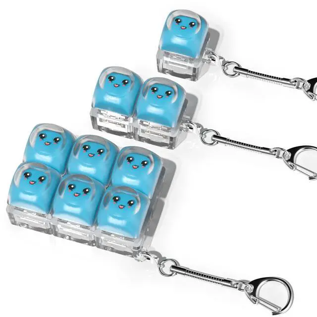 Main image of Keyboard Fidget Toy,Clicker Fidget Keychain (Blue)