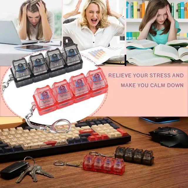 Alt view image 6 of 7 - Keyboard Fidget Toy, Clicker Keyboard Fidget with LED Lights