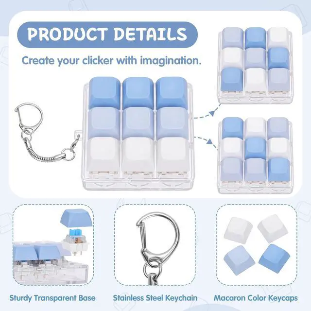 Alt view image 3 of 6 - Clicky Keyboard Fidget Toy for Adults Gradient Color