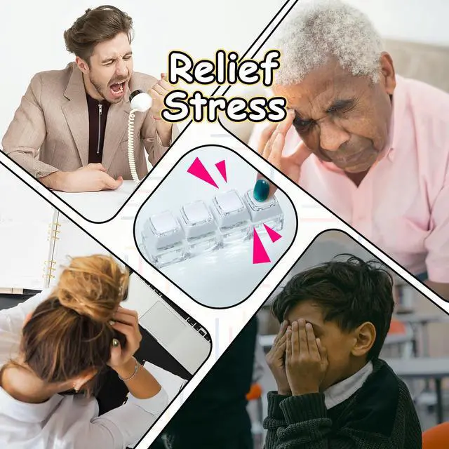 Alt view image 6 of 7 - 2 PCS Keyboard Fidget Toy, Double Layer Keycap Keyboard Fidget Keychain 4-in-1 Keyboard Decompression Button Finger Clicker Toys, Portable Tactile Button Sensory Fidget Toys Stress Relief GiftsWhite