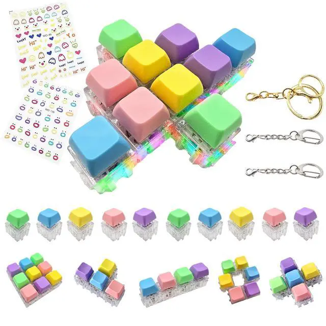 Main image of Keyboard Fidget Toy, 10 Connectable RGB Light-Up Keys