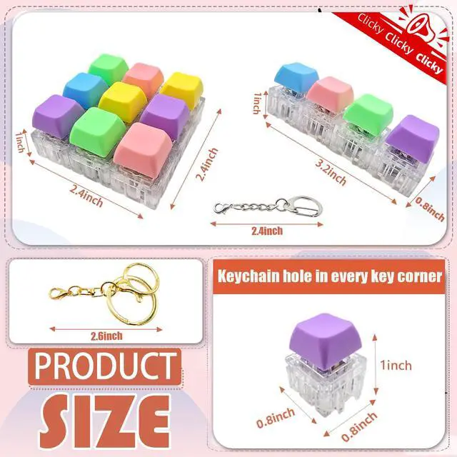 Alt view image 6 of 7 - Keyboard Fidget Toy, 10 Connectable RGB Light-Up Keys