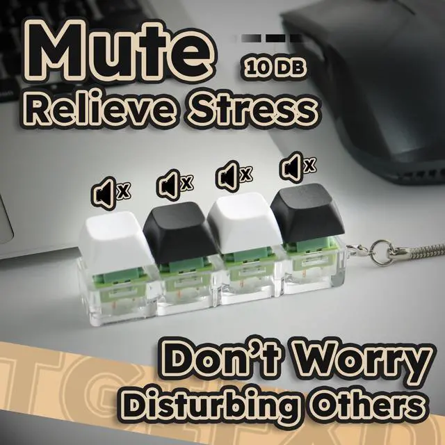 Alt view image 3 of 7 - Silent & Clicky Keyboard Fidget, Fidget Keyboard for Relief Your Stress, Fidget Keyboards for Office, Fidget Keyboard Keychain Gift for Quiet and Noisy Scenes