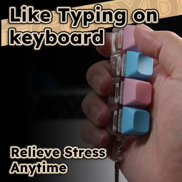 Alt view image 4 of 7 - Silent & Clicky Keyboard Fidget, Fidget Keyboard for Relief Your Stress, Fidget Keyboards for Office, Fidget Keyboard Keychain Gift for Quiet and Noisy Scenes