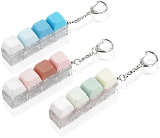 Main image of 3 Packs Keyboard Fidget Toy, Clicky, Creamy & Silent 3 Types of Sound Keycap Keychain, Stress Relief Toys Adults - Helps Stay Focused and Ease Anxiety at Work or Travel