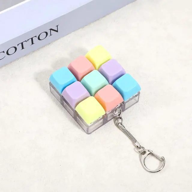 Alt view image 7 of 7 - Keyboard Fidget Clicker, Keyboard Fidget Keychain of 9 Colors