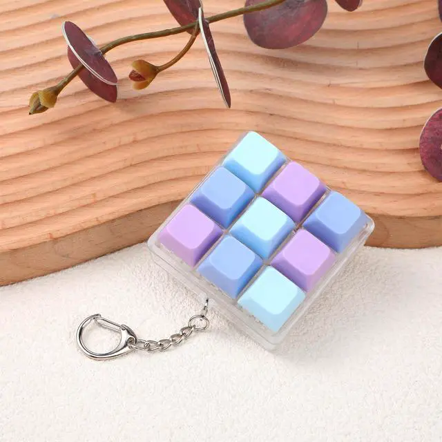 Alt view image 6 of 7 - Keyboard Fidget Toy, Keyboard Fidget Keychain 9-in-1 Keyboard Decompression Button Finger Clicker Toys, Sensory Fun Toys Button Stress Relief Fidget Gifts to Relieve Stress and Pass Time for Adults