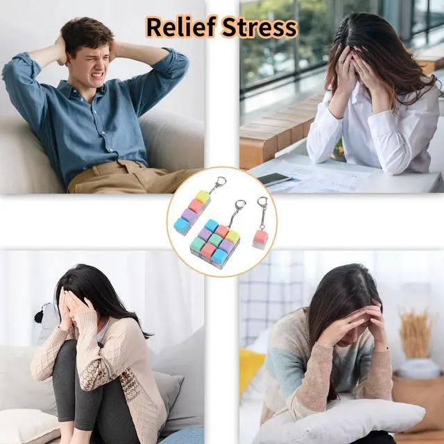 Alt view image 7 of 7 - Keyboard Fidget, Clicker Fidget Set with Quiet and Audible Options, Stress Relief Tools for Office Focus and Travel Anxiety Management, Portable Keychain Design for Adults