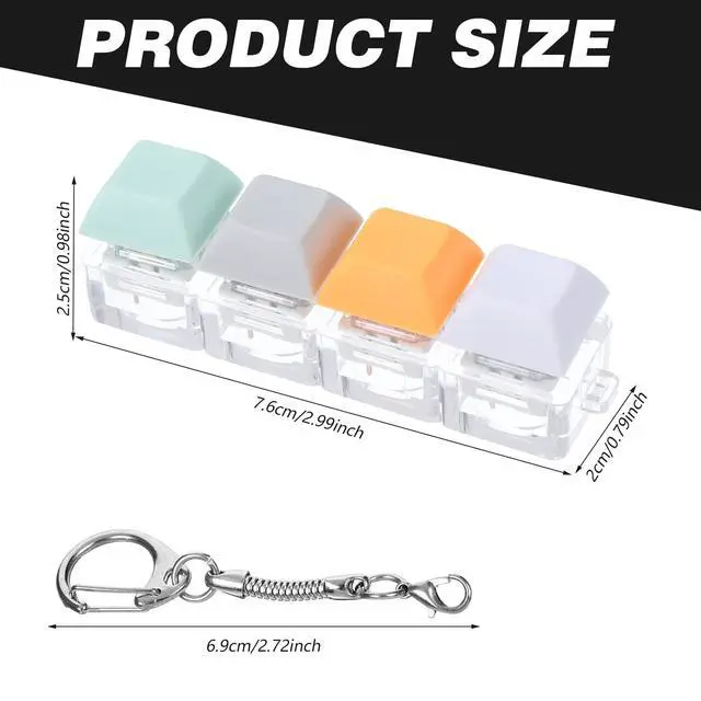 Alt view image 2 of 7 - Keyboard Fidget Clicker, Keyboard Fidget Keychain