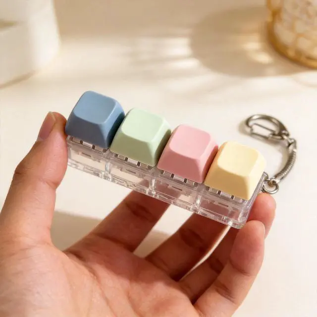 Alt view image 5 of 7 - Keyboard Fidget Keychain Cute Stress Relief Keychain for Anxiety Backpack Charm Accessory Gift for Friend