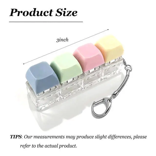 Alt view image 6 of 7 - Keyboard Fidget Keychain Cute Stress Relief Keychain for Anxiety Backpack Charm Accessory Gift for Friend