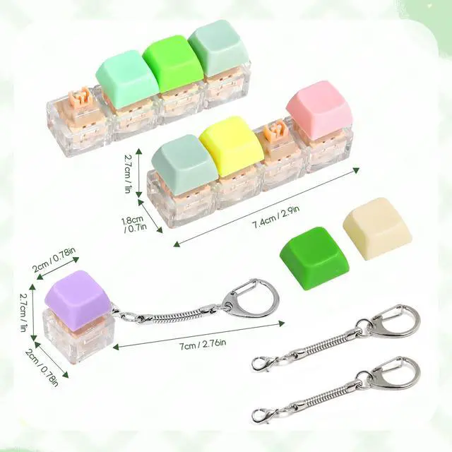 Alt view image 2 of 7 - Keyboard Fidget Toys- 3Pcs Silent Fidget Keyboard Clicker Keyboard Button Quiet Fidget Keychain Decompression Toys for Stress Relief Office Pass The Time or Gift (Style A)