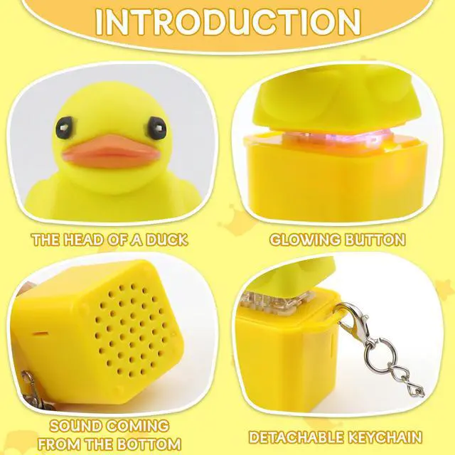 Alt view image 3 of 5 - 2Pcs Duck Quacking Fidget Toys Keychain, Ducky Caps Keychains Squeaky