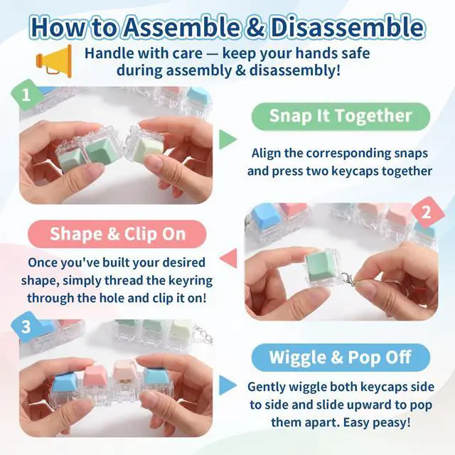 Alt view image 4 of 6 - Detachable Clicky Keyboard Fidget Toys for Adults