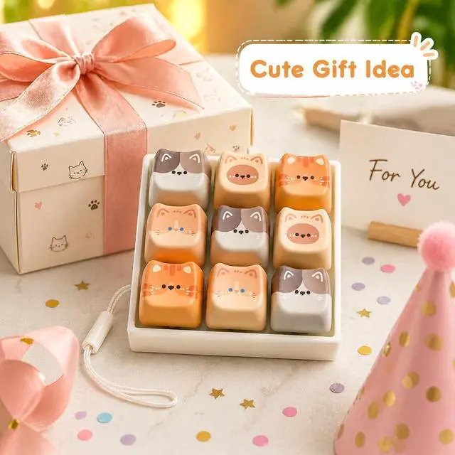Alt view image 6 of 7 - 2026 New Sound Keyboard Fidget Keychain, Fidget Keyboard for Stress Relief, Sound Keyboard Fidget Clicker for Office,Travel, Anxiety Keyboard Keychain Gift (Cat)