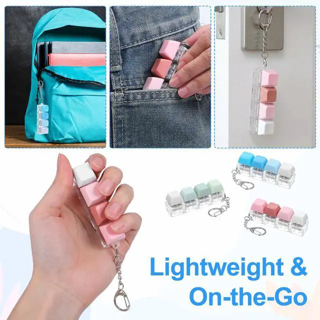 Alt view image 5 of 7 - Keyboard Fidget Toy, Loud Fidget Keyboard Clicker Clicky Creamy Silent Stress Relief Fidgets Clicker Keychain Quiet Fidgets Toys for Adults to Relief Stress, Ideal Stress-Relief Gift