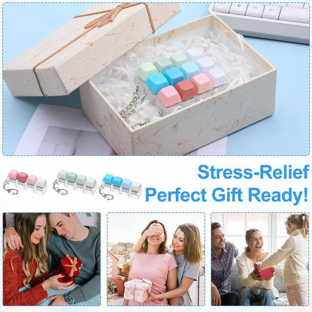 Alt view image 6 of 7 - Keyboard Fidget Toy, Loud Fidget Keyboard Clicker Clicky Creamy Silent Stress Relief Fidgets Clicker Keychain Quiet Fidgets Toys for Adults to Relief Stress, Ideal Stress-Relief Gift