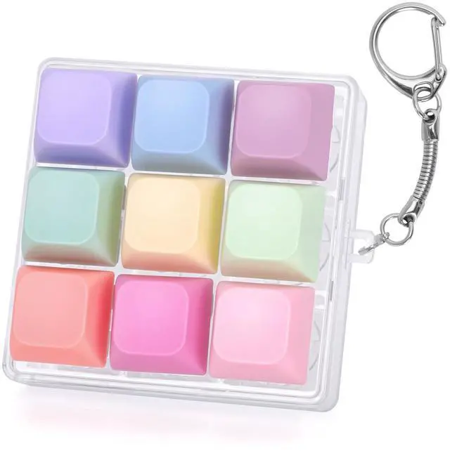 Main image of Keyboard Fidget Toys for Adults, 9-in-1 Clicker Fidget Keychain