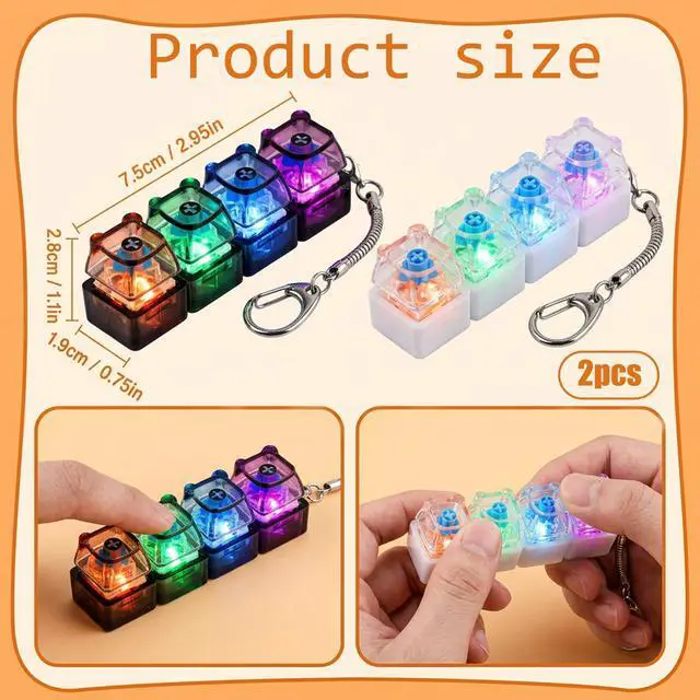 Alt view image 2 of 7 - Keyboard Fidget Toy for Adults, 4-in-1 Stress Relief Clicker Toy, Keyboard Button Finger Clicker for Anxiety Relief, Sensory Decompression Toy for Adults