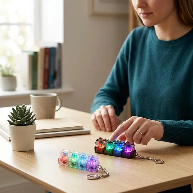 Alt view image 5 of 7 - Keyboard Fidget Toy for Adults, 4-in-1 Stress Relief Clicker Toy, Keyboard Button Finger Clicker for Anxiety Relief, Sensory Decompression Toy for Adults