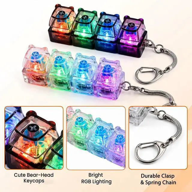 Alt view image 3 of 7 - Keyboard Fidget Toy for Adults, 4-in-1 Stress Relief Clicker Toy, Keyboard Button Finger Clicker for Anxiety Relief, Sensory Decompression Toy for Adults