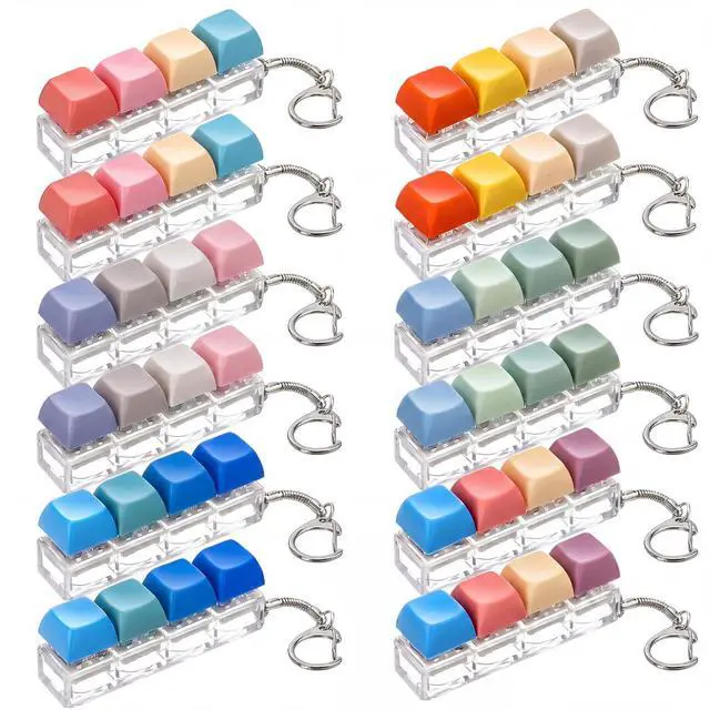 Main image of Keyboard Fidget Toys, Stress Relief Fidget Clicker Keychain 4-in-1 Keyboard Decompression Button Clicker Toys Goodies Bag Stuffers for Adult to Relieve Stress Party Favors Birthday Gifts