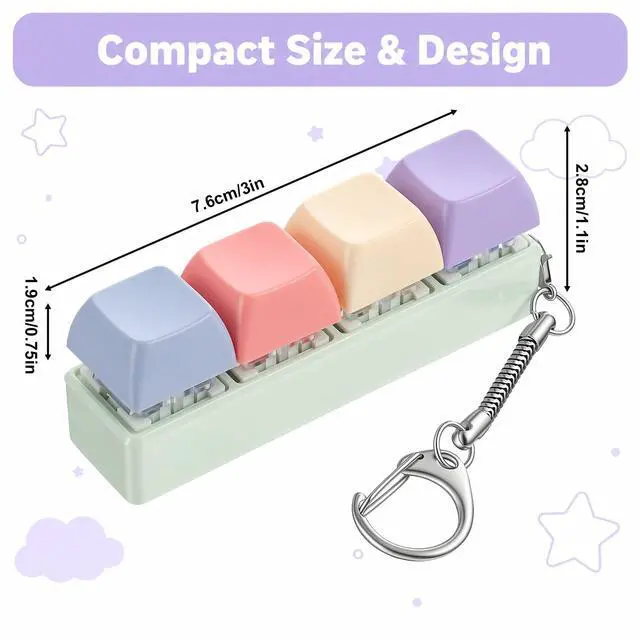Alt view image 2 of 7 - Keyboard Fidget Toy 4 in 1 Stress Relief Clicker Toy