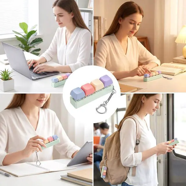 Alt view image 6 of 7 - Keyboard Fidget Toy 4 in 1 Stress Relief Clicker Toy
