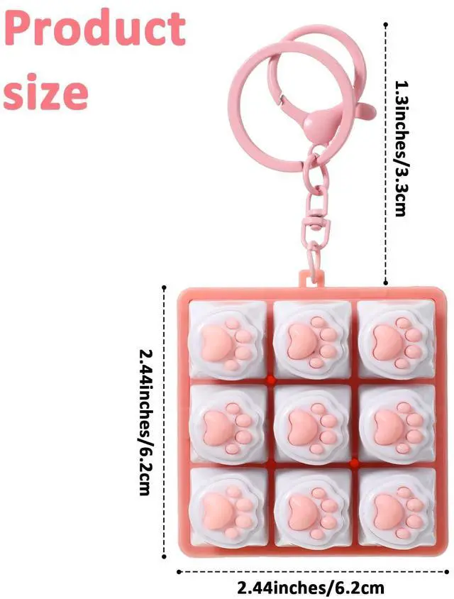 Alt view image 2 of 7 - Keyboard Fidget Toy Fidget Clicker 9-in-1 Decompression Keychain Toys