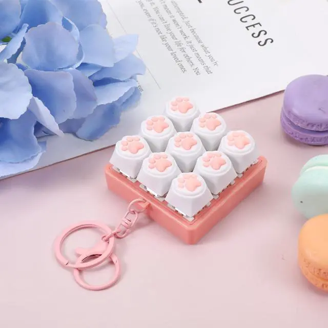 Alt view image 5 of 7 - Keyboard Fidget Toy Fidget Clicker 9-in-1 Decompression Keychain Toys