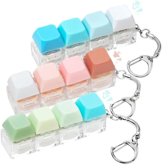 Main image of Keyboard Clicker Fidget, 3PCS Keyboard Fidget Toy Silent Clicker Fidget Keychain Clicky Keyboard Fidget for Adults Stress Relief Anxiety Sensory