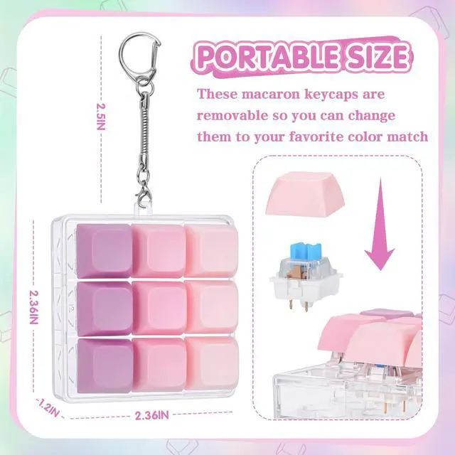Alt view image 2 of 6 - 9-in-1 Mechanical Keyboard Clicker Keychain with Clicky Sound