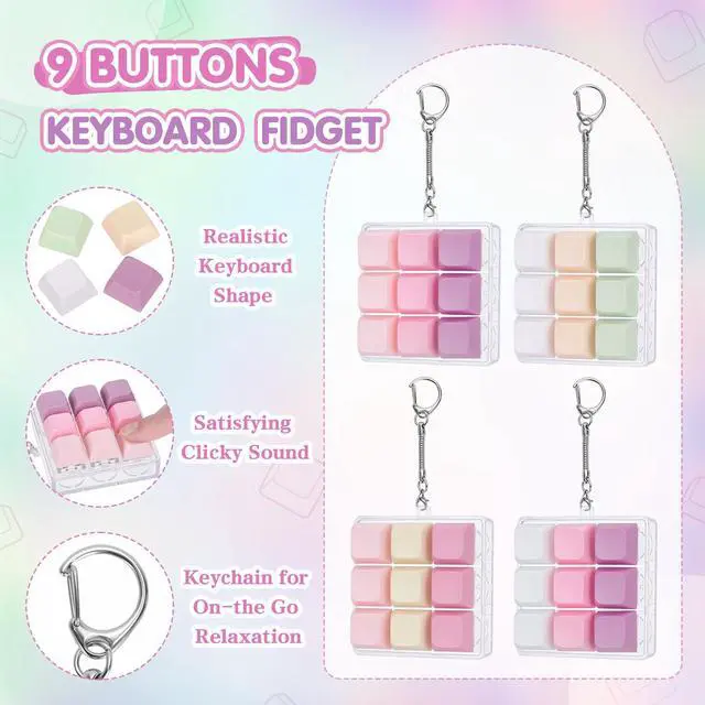 Alt view image 3 of 6 - 9-in-1 Mechanical Keyboard Clicker Keychain with Clicky Sound