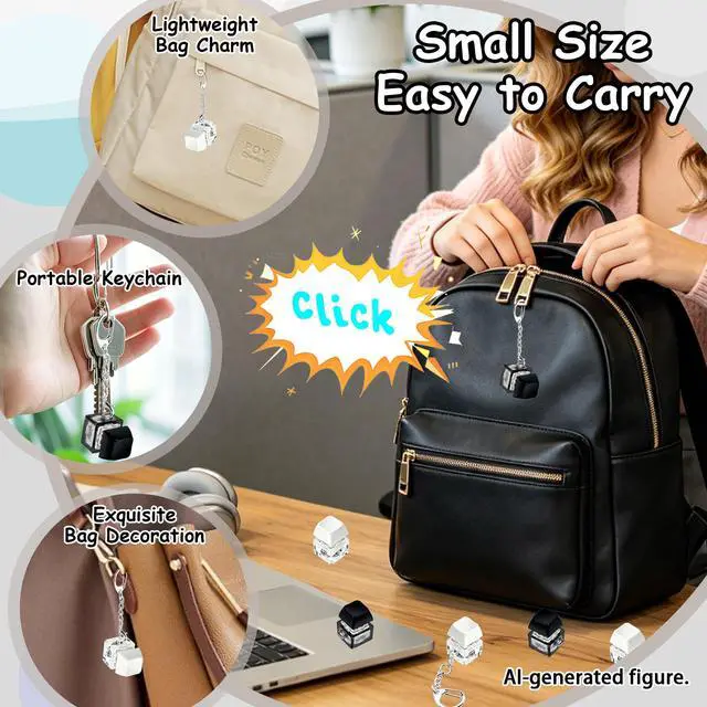 Alt view image 5 of 7 - 6 Pack Keyboard Fidget Toy Keyboard Fidget Keychain,Keyboard Clicker with LED Light,Button Stress Relief Fidget Gifts for Adult to Relief Stress (2 Colors Black White)