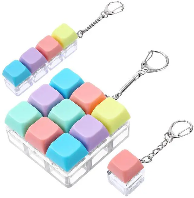 Main image of Keyboard Fidget Toy Cute Fidget Keychain 9-in-1 Novelty Clicker Keyboard Toys 4-in-1 Button Keyboard Keychain Gifts for Adults Office Work Library Women Men Backpack