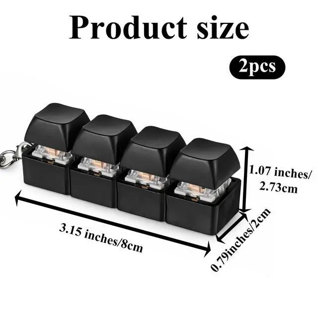 Alt view image 2 of 7 - Keyboard Fidget Toy Keyboard Fidget Keychain Portable Fidgets Clicker Keychain 4-in-1 Keyboards Fidgets Keychains Gifts Button Linear and Separate Keyboards Keychains for Adults