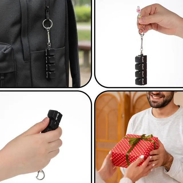 Alt view image 3 of 7 - Keyboard Fidget Toy Keyboard Fidget Keychain Portable Fidgets Clicker Keychain 4-in-1 Keyboards Fidgets Keychains Gifts Button Linear and Separate Keyboards Keychains for Adults