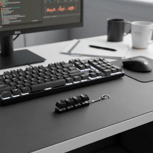 Alt view image 7 of 7 - Keyboard Fidget Toy Keyboard Fidget Keychain Portable Fidgets Clicker Keychain 4-in-1 Keyboards Fidgets Keychains Gifts Button Linear and Separate Keyboards Keychains for Adults
