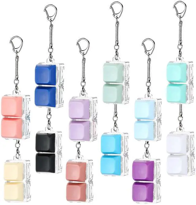 Main image of Keyboard Fidget Clicker Keychain Fidget Keyboard Decompression Button Finger Clicker Keychain for Adults Stress Relief Decompression Gifts(Solid Color)
