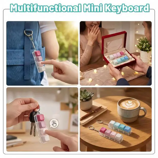 Alt view image 7 of 7 - 2 Pack Clear Keyboard Clicker Fidget, Keychain Keyboard Clicker Fidget for Stress Relief, Anxiety Reduction, Focus Enhancement