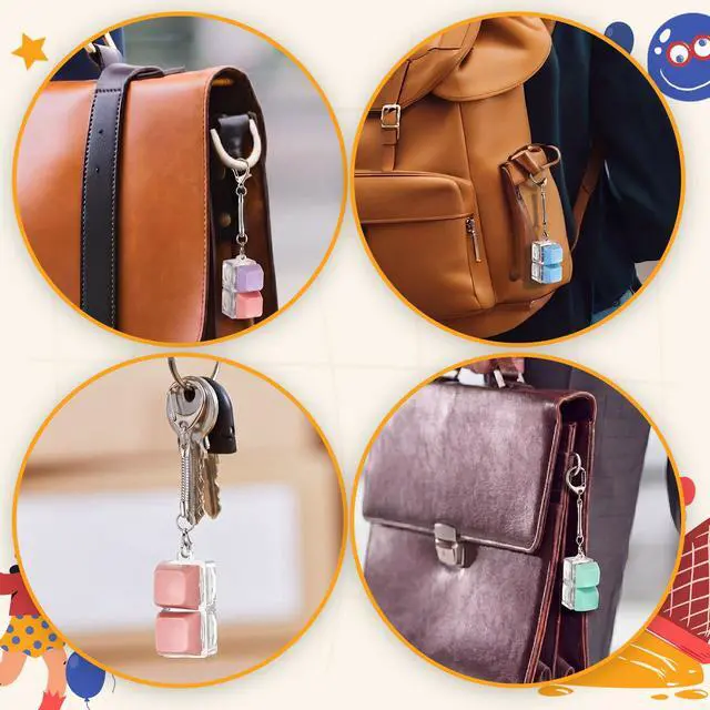 Alt view image 6 of 6 - Keyboard Fidget Clicker Keychain Fidget Keyboard Decompression Button Finger Clicker Keychain for Adults Stress Relief Decompression Gifts(Solid Color)