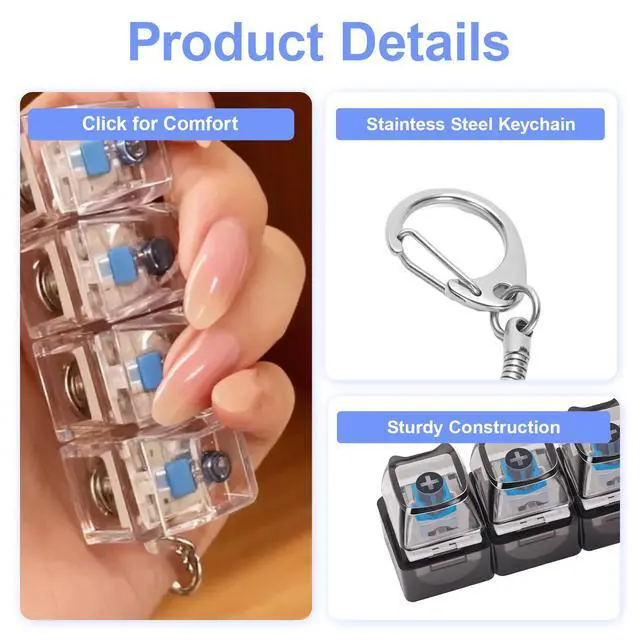 Alt view image 3 of 6 - Keyboard Fidget Toy 2 Pcs Silent Clicky(Black+White)