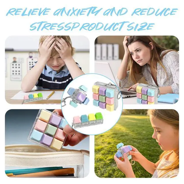 Alt view image 5 of 6 - Keyboard Fidget, 3 Pack Macaron Color Clicker Keychain - Clicky Switch Sensory Keyboard for Anxiety Stress Relief, Portable Fidget Clicker for Adults