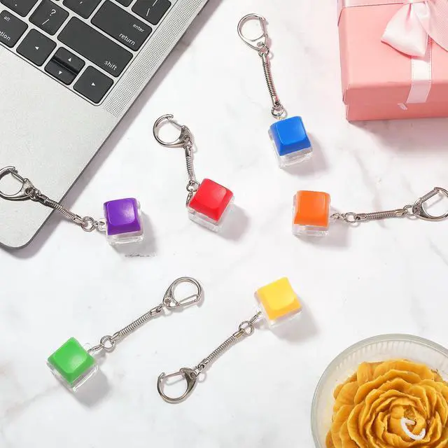 Alt view image 4 of 6 - Keyboard Fidget Clicker Keyboard Keychain Decompression Relief Toys Button Stress Relief Gifts for Adults Pass the Time Office Party Favors (Classic Color)